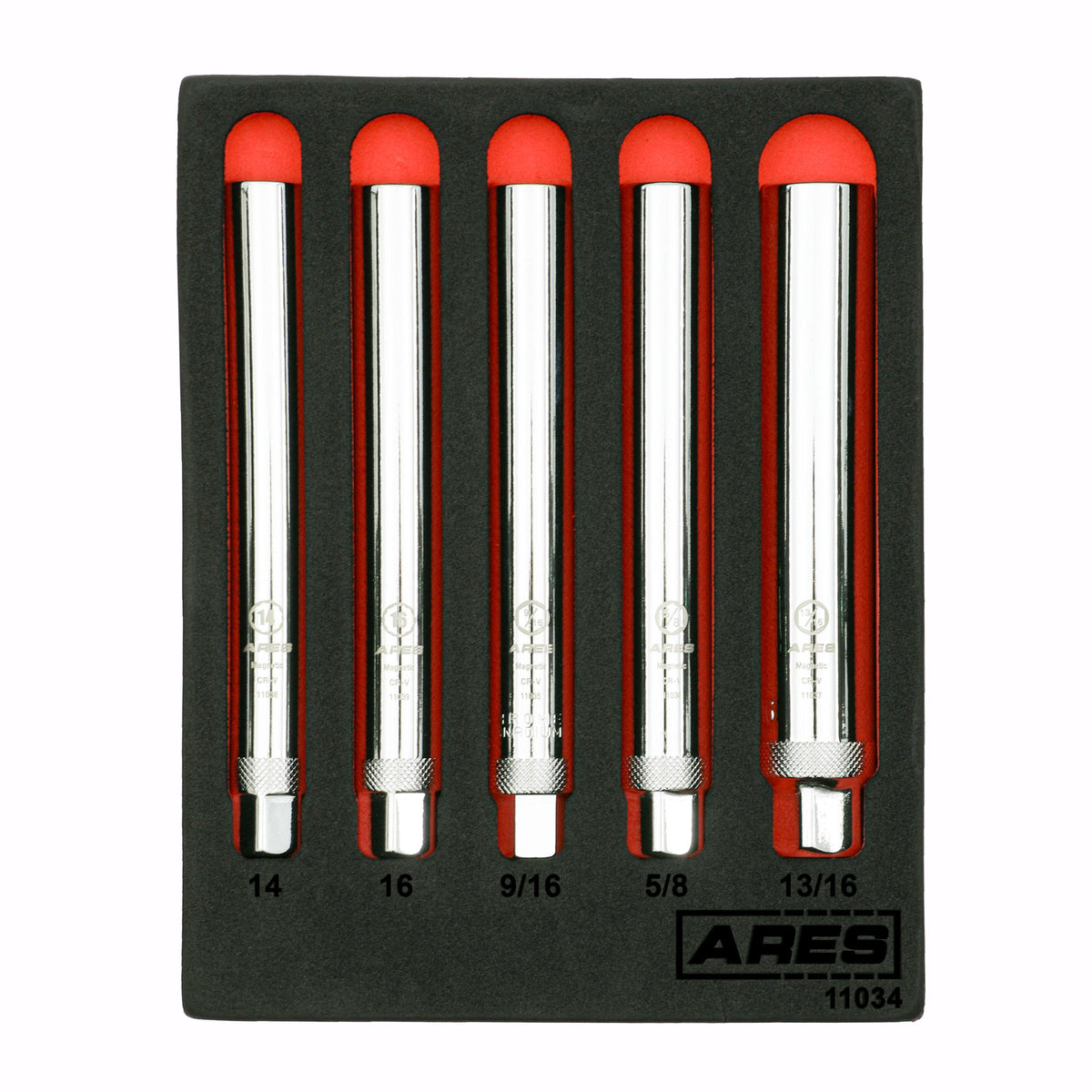ARES 11034 - 5-Piece Extra Deep Magnetic Spark Plug Socket Set