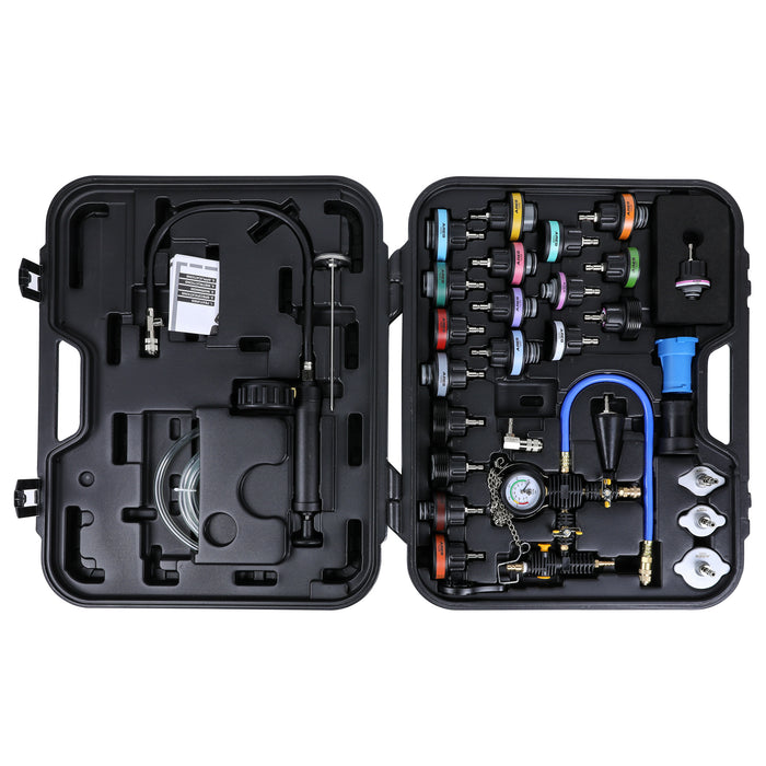 32-Piece Cooling System Leakage Tester and Vacuum Refill Kit
