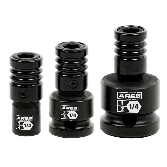 ARES 22035 - 3-Piece Impact Grade Quick Release Bit Holder Set