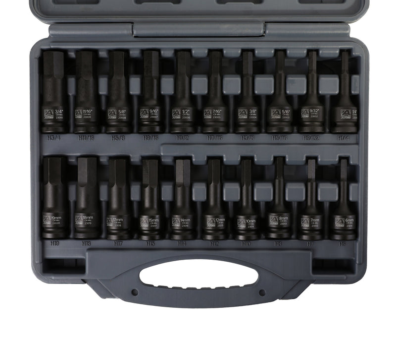 ARES 23000 - 20-Piece 1/2-Inch Drive Master Impact Hex Driver Set