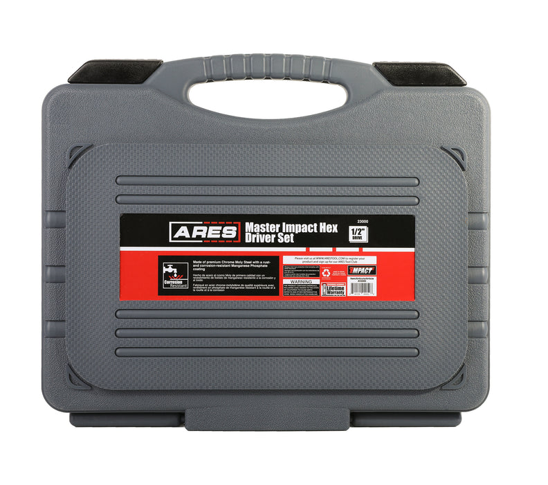 ARES 23000 - 20-Piece 1/2-Inch Drive Master Impact Hex Driver Set