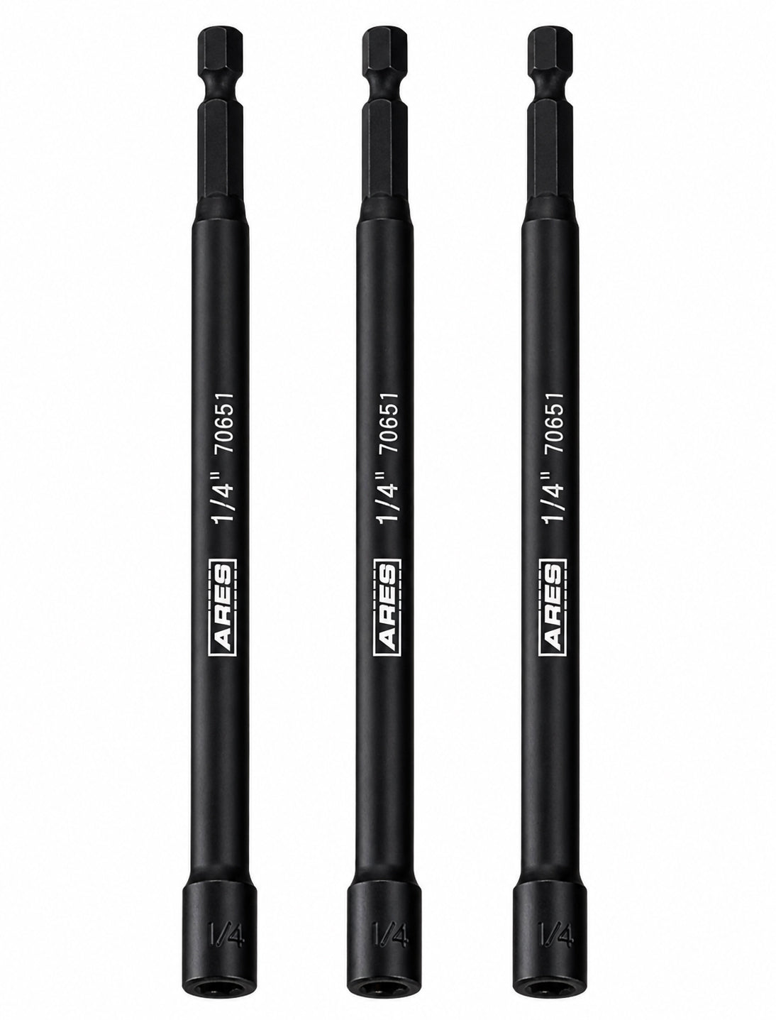 ARES 27008 - 3-Piece 1/4-Inch Magnetic Impact 6-Inch Nut Driver