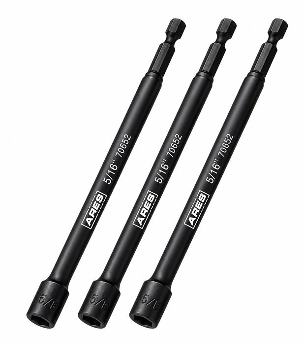 ARES 27009 - 3-Piece 5/16-Inch Magnetic Impact  6-Inch Nut Driver Bit Set