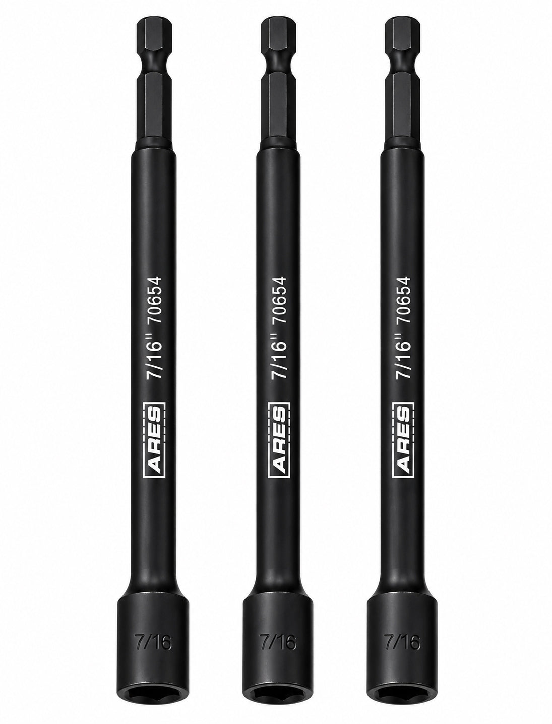 ARES 27010 - 3-Piece 7/16-Inch Magnetic Impact 6-Inch Nut Driver