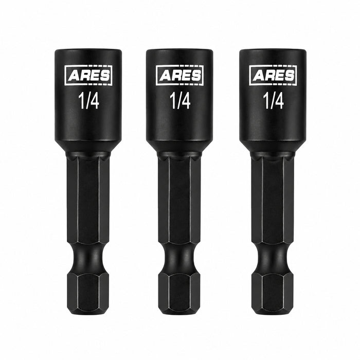 ARES 27012 - 3-Piece 1/4-Inch Magnetic Impact 1 3/4-Inch Nut Driver Bit Set