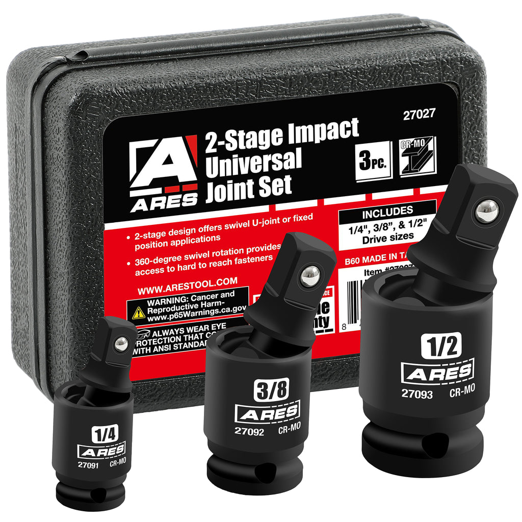 ARES 27027 - 3-Piece 2-Stage Impact Universal Joint Set — ARES
