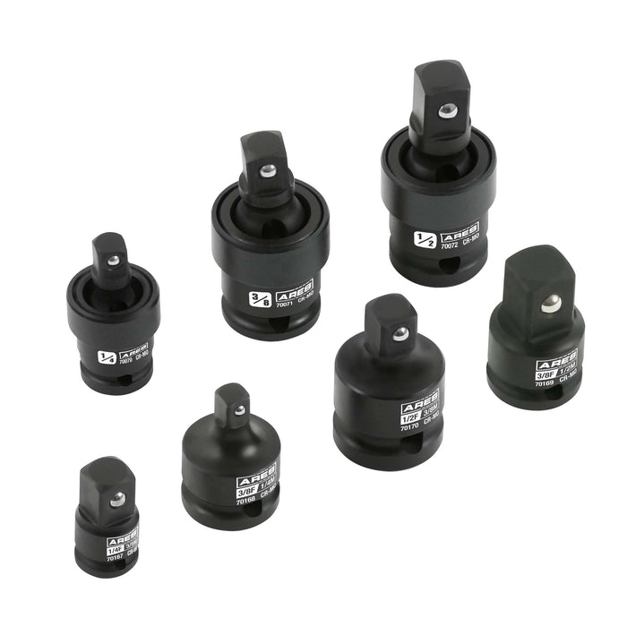 ARES 27067-2 - 7-Piece Impact U-Joint and Adapter/Reducer Set
