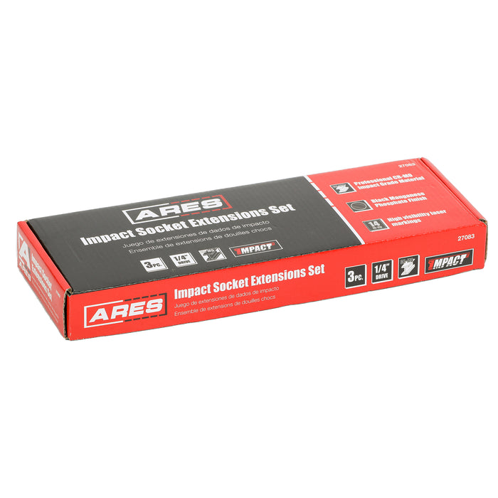 ARES 27083 - 3-Piece 1/4-Inch Drive Impact Extension Set