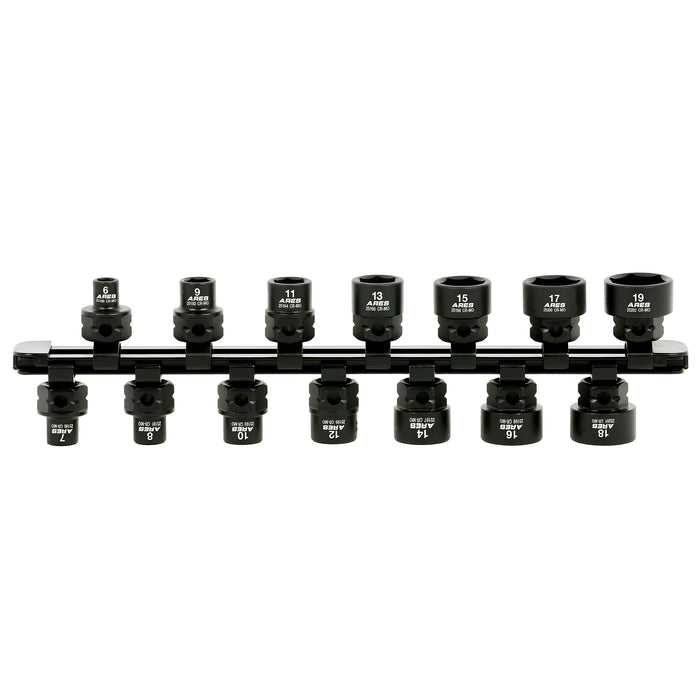 ARES 29018 - 14-Piece 3/8-Inch Drive Metric Low Profile Nano Impact Socket Set