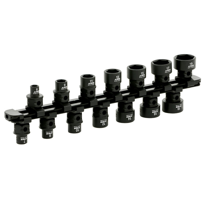ARES 29018 - 14-Piece 3/8-Inch Drive Metric Low Profile Nano Impact Socket Set