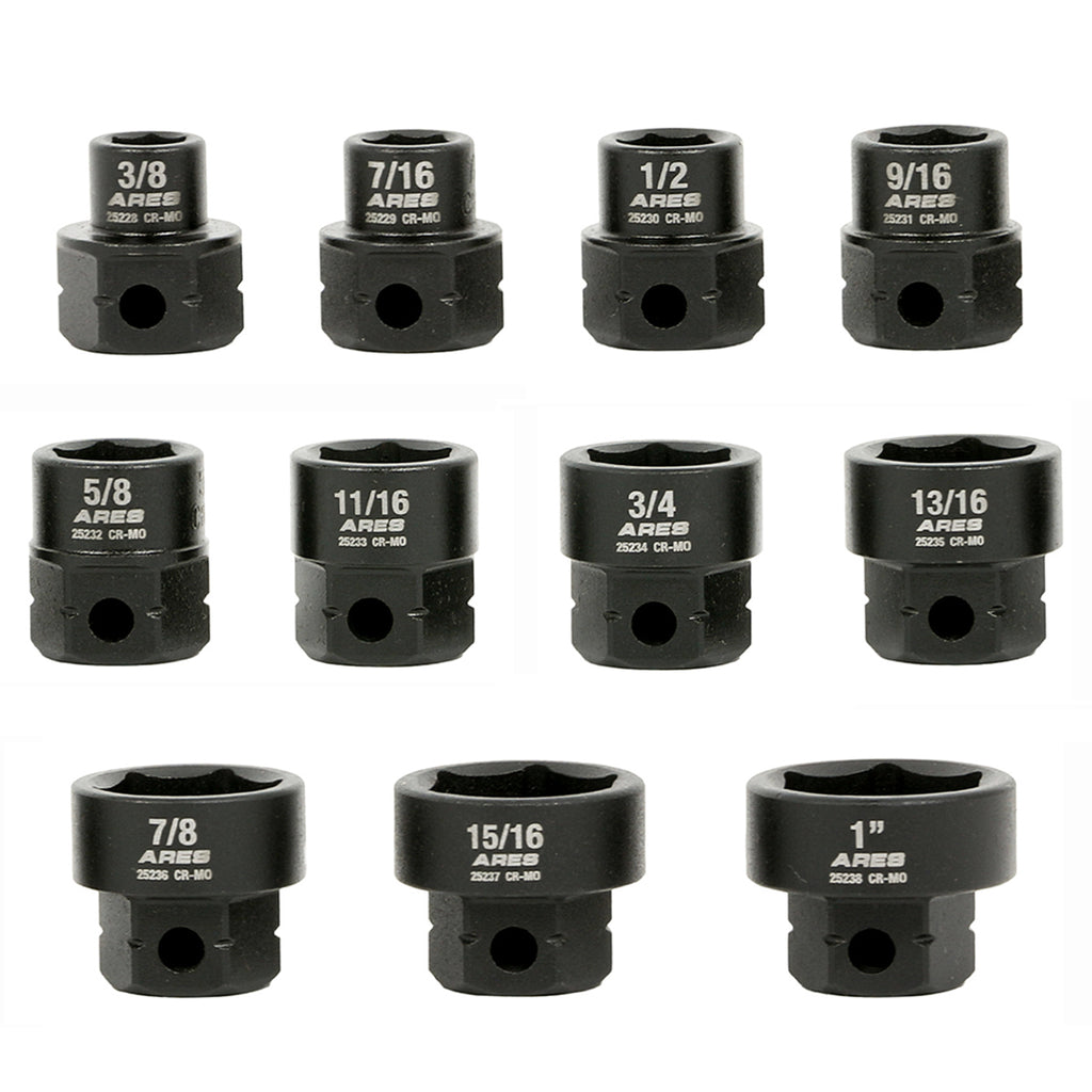 ARES 29021 - 11-Piece 1/2-Inch Drive SAE Low Profile Nano Impact