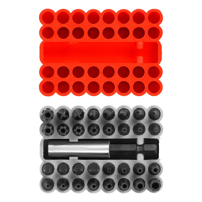 33-Piece Color-Coded Security Bit Set with Magnetic Bit Holder