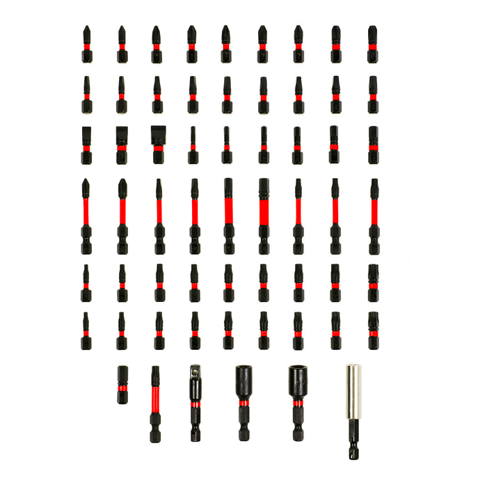 ARES 31021 - 60-Piece Torsion Power Bit Set with Magnetic Bit Holder