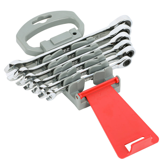 ARES 35020 - Juego de llaves de trinquete antideslizantes SAE de 120 dientes, 6 piezas