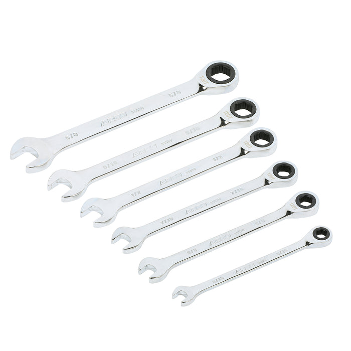 ARES 35020 - Juego de llaves de trinquete antideslizantes SAE de 120 dientes, 6 piezas