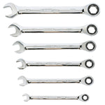 6-Piece 120-Tooth SAE Non-Slip Ratcheting Wrench Set
