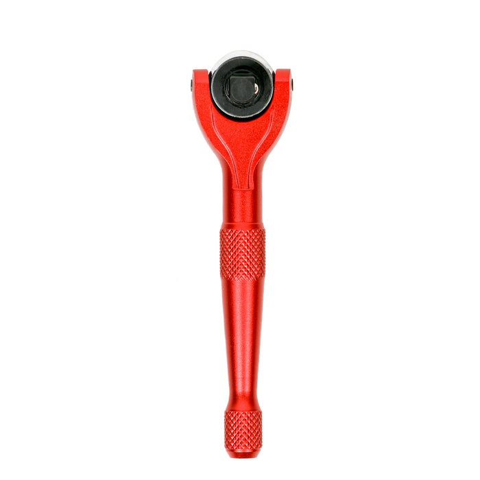 Red 1/4-Inch Drive 90-Tooth Mini Swivel Head Ratchet