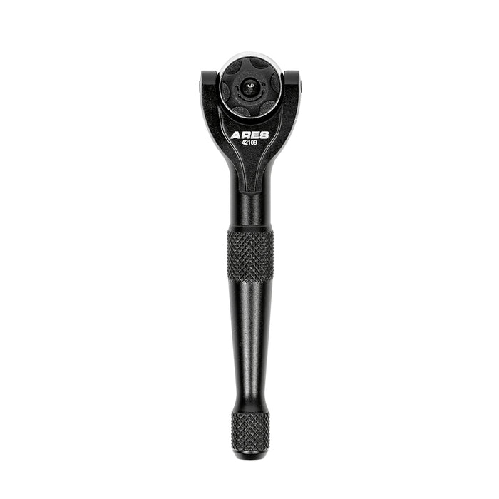 Black 1/4-Inch Drive 90-Tooth Mini Swivel Head Ratchet