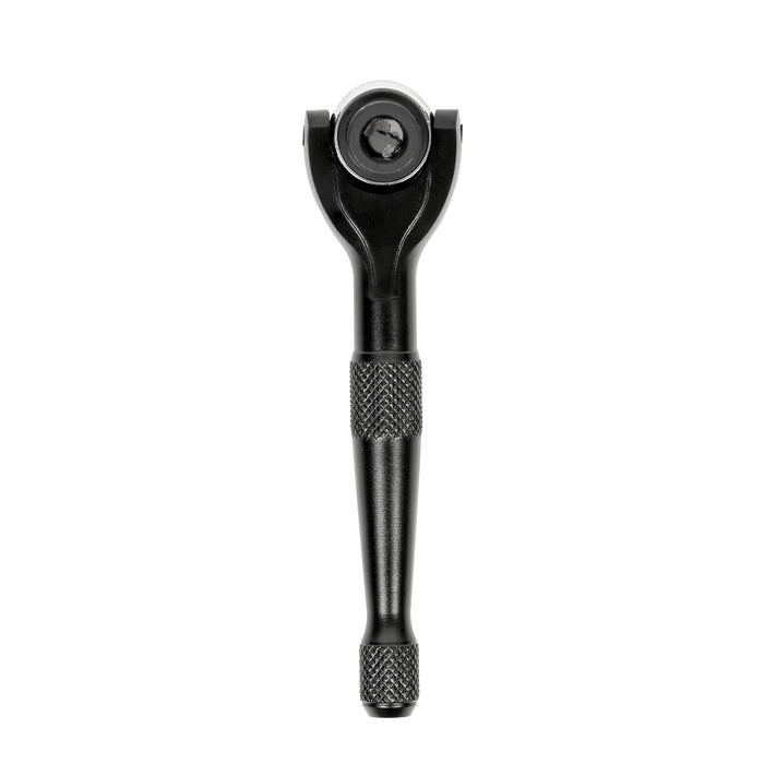 Black 1/4-Inch Drive 90-Tooth Mini Swivel Head Hex Bit Ratchet