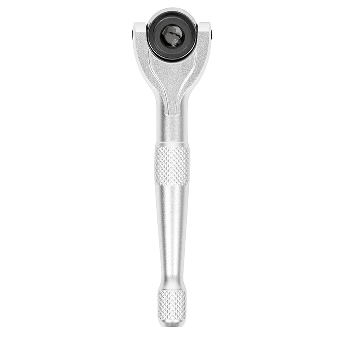 Silver 1/4-Inch Drive 90-Tooth Mini Swivel Head Hex Bit Ratchet