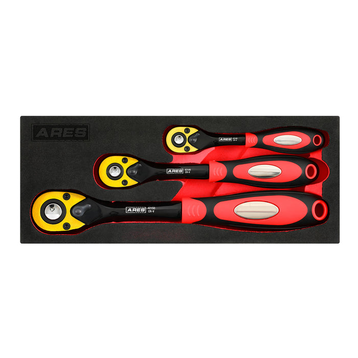 ARES 42147 - 3-Piece 72 Tooth Offset Ratchet Set