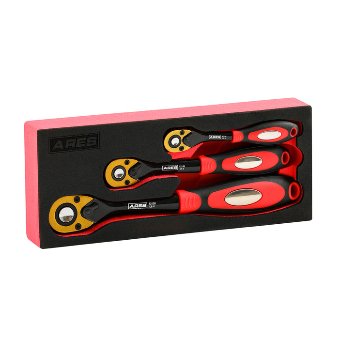 ARES 42147 - 3-Piece 72 Tooth Offset Ratchet Set