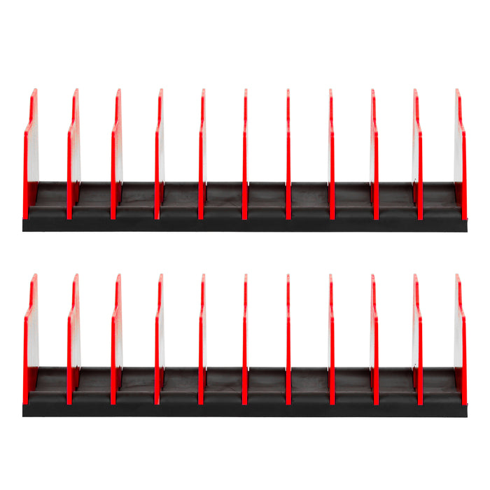 2-Pack Red 10-Slot Pliers Organizer Racks