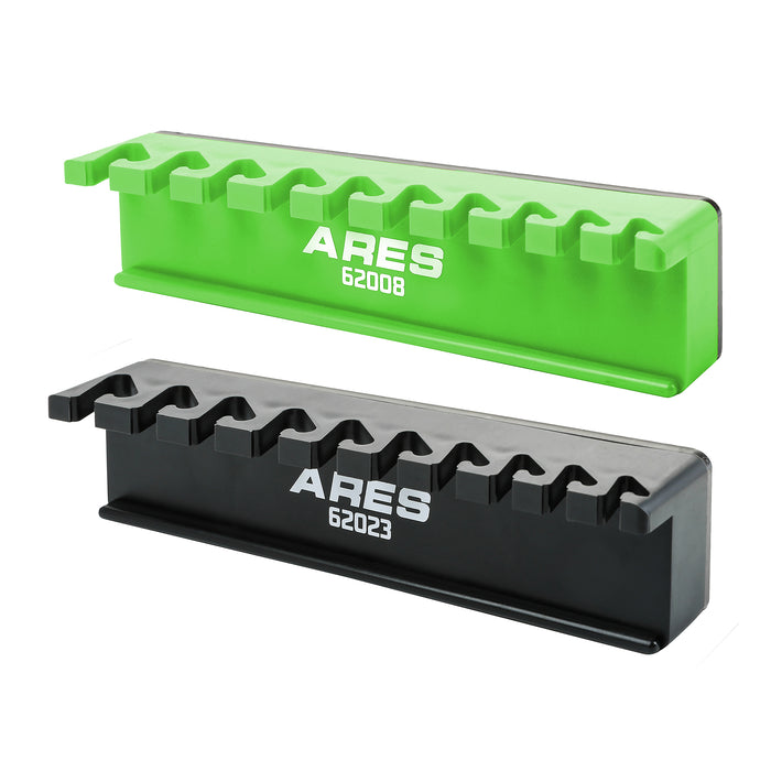 ARES 62058 - Juego de 2 organizadores de llaves magnéticas de 10 ranuras en verde y negro