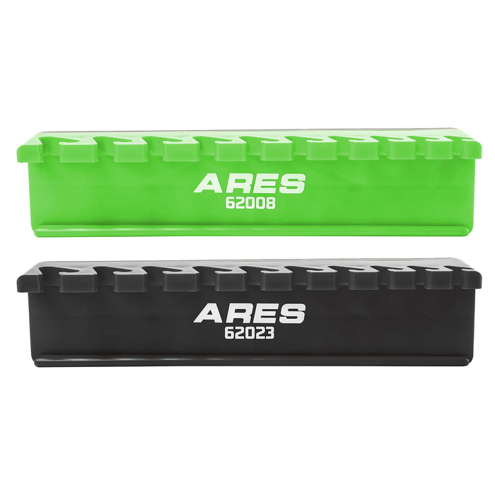 ARES 62058 - Juego de 2 organizadores de llaves magnéticas de 10 ranuras en verde y negro