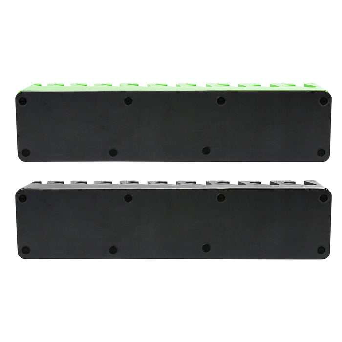 ARES 62058 - Juego de 2 organizadores de llaves magnéticas de 10 ranuras en verde y negro