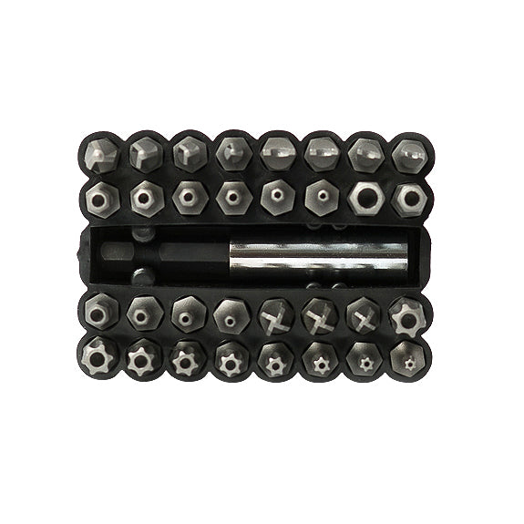 ARES 70009 - Juego de puntas de seguridad de 33 piezas con soporte de extensión magnética para puntas