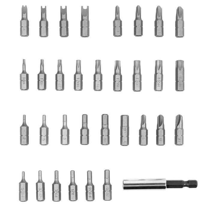 33 Bit Set ARES 70009 - 33-Piece Security Bit Set with Magnetic Extension Bit Hol ...