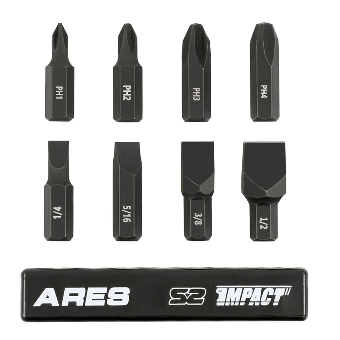 ARES 70013 - 8 pc. Impact Bit Set For Bit Driver