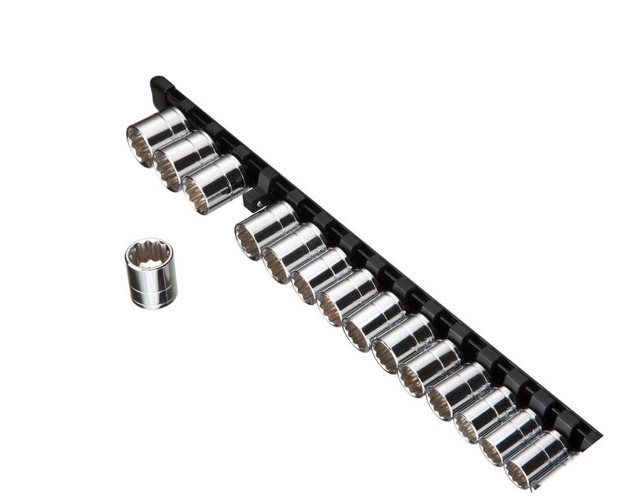 ARES 70084 - Riel de aluminio negro de 1/4" para enchufes