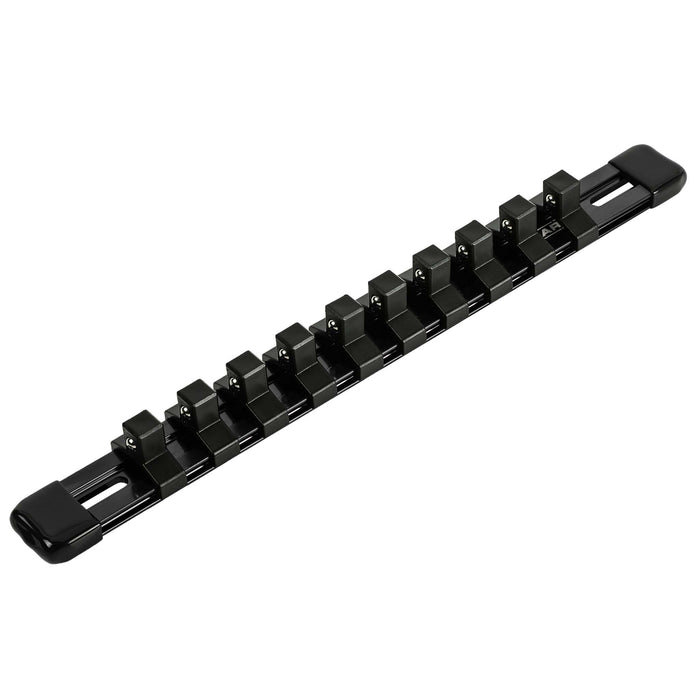 ARES 70149 - Riel de aluminio para enchufes de 3/8" y 9,84" de color negro