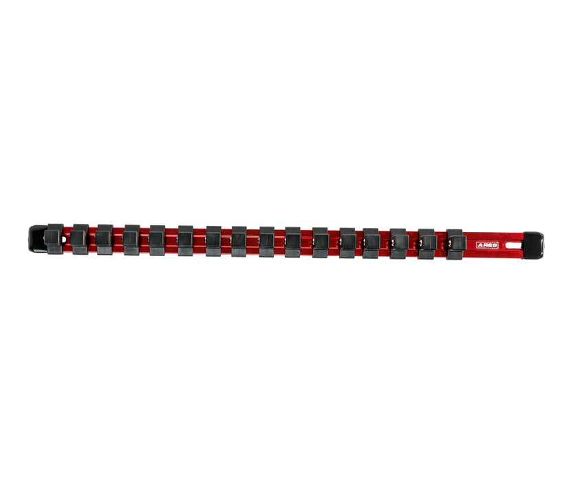 ARES 70203 - Riel de aluminio rojo de 1/2" para enchufes