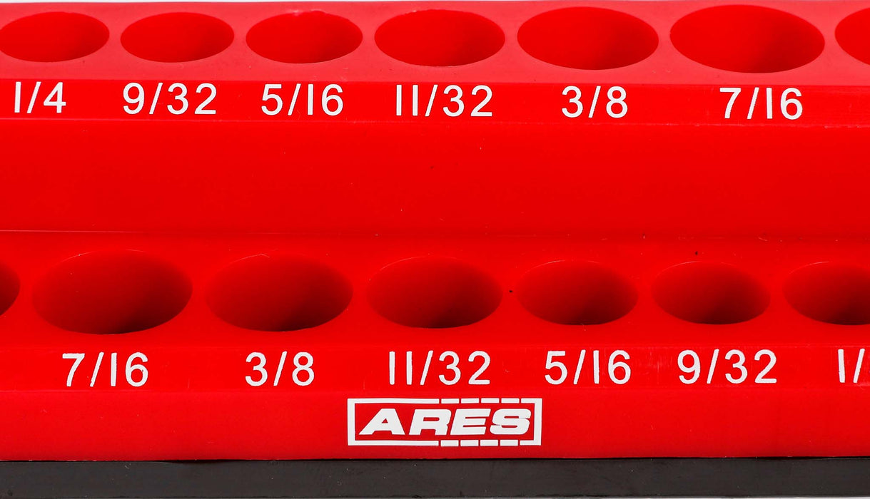 ARES 70232 - 26-Piece 1/4" Red SAE Magnetic Socket Holder