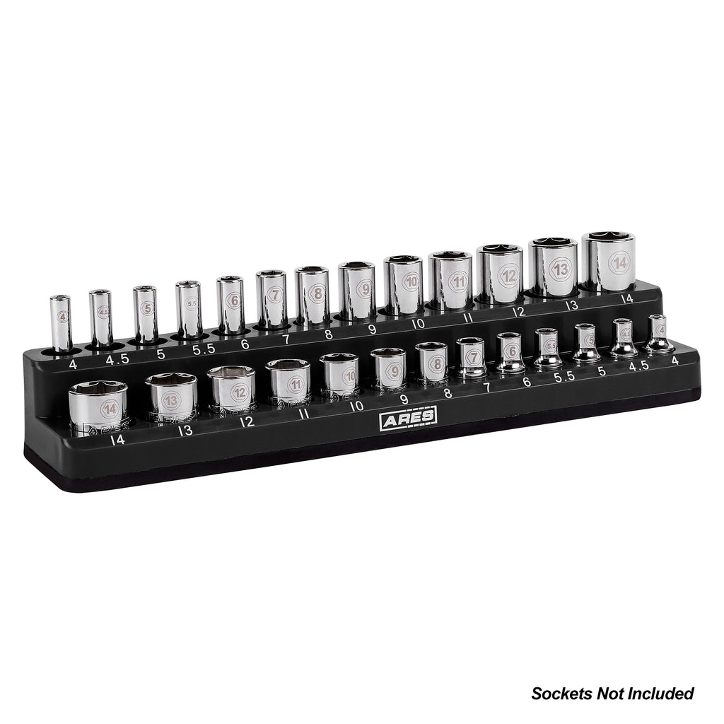 Reniteco 20-Pack Black ABS Socket Organizer Clips – 1/4" Drive Socket Holder, Spring-Loaded, Fits Shallow Or Deep Sockets