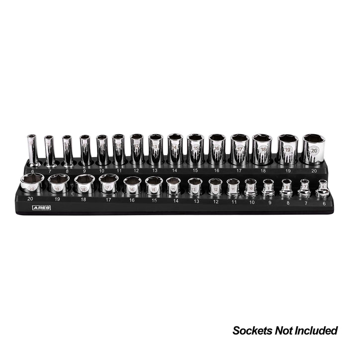 30-Piece 3/8" Black Metric Magnetic Socket Holder