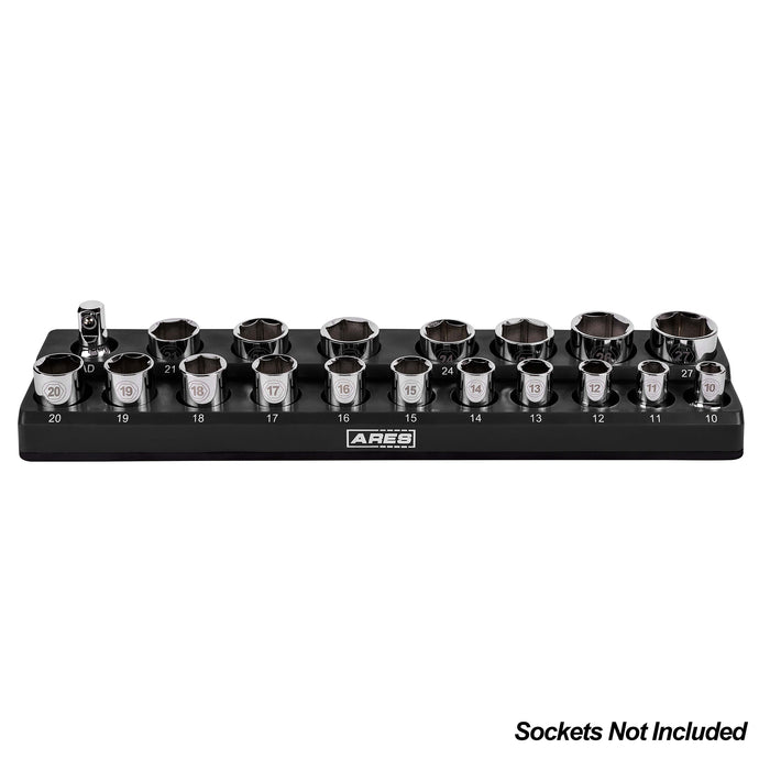 19-Piece 1/2" Black Metric Magnetic Socket Holder