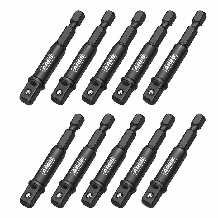 ARES 70384 - 10-Piece 1/4-Inch Drive 3-Inch Impact Grade Socket Adapter Set