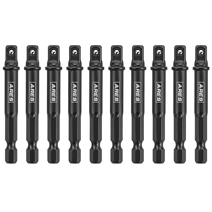 ARES 70384 - 10-Piece 1/4-Inch Drive 3-Inch Impact Grade Socket Adapter Set