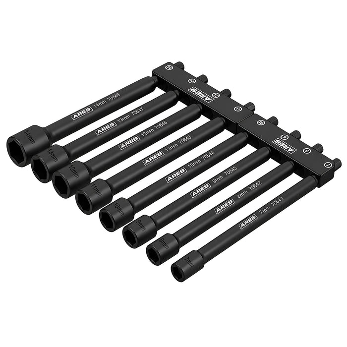 ARES 70640 - Juego de destornilladores de impacto magnéticos métricos de 8 piezas