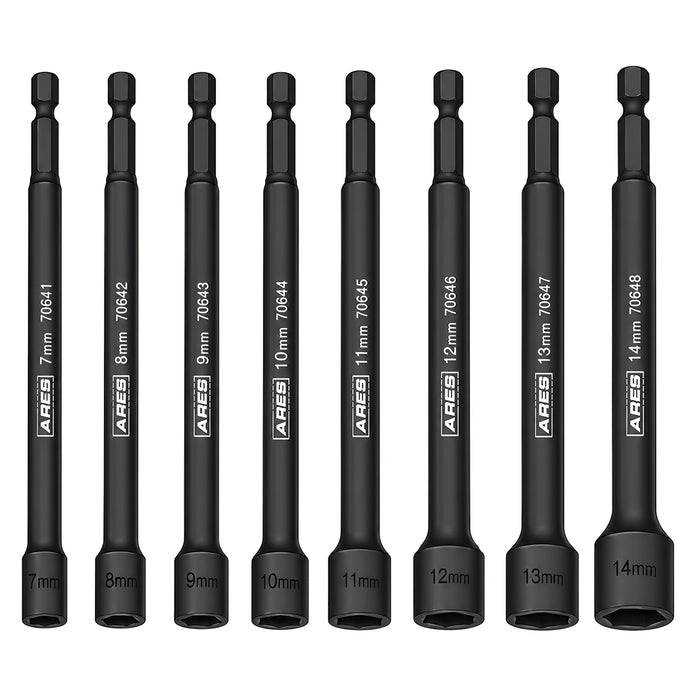 ARES 70640 - Juego de destornilladores de impacto magnéticos métricos de 8 piezas