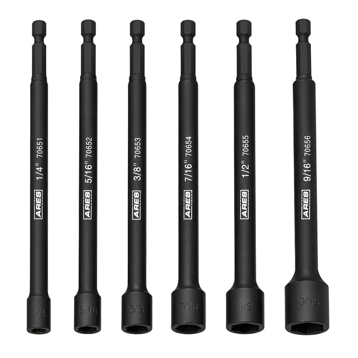 ARES 70650 - 6-Piece SAE Magnetic Impact Nut Driver Set