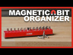 Red 37 Hole Hex Bit Organizer with Strong Magnetic Base