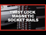 3-Piece 15.5-Inch Red Twist Lock Magnetic Socket Rail Set