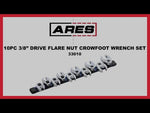 10-Piece Metric Flare Nut Crowfoot Wrench Set