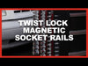 1/4-Inch Drive 15.5-Inch Black Twist Lock Magnetic Socket Rail