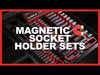 3-Piece Red Magnetic Socket Holder Set